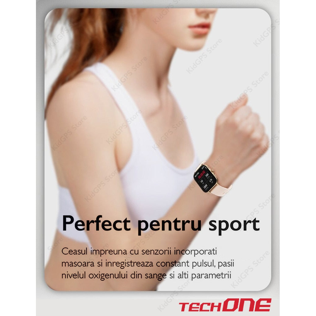 Ceas smartwatch femei TechONE Y22, Auriu