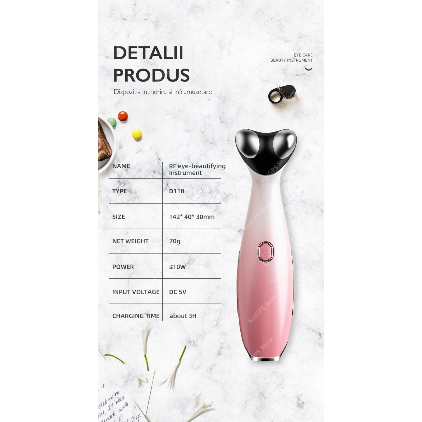 Aparat masaj ochi si buze cu radio frecventa Horigen™ D118