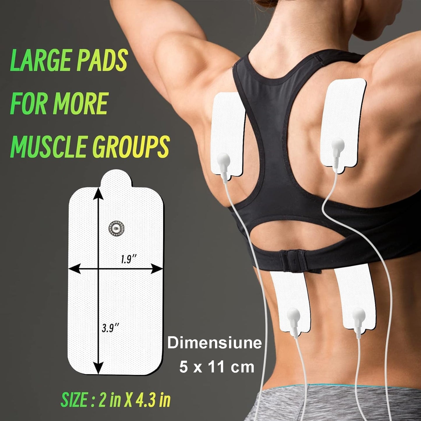 Set 20 Paduri Electrozi Gel pentru Aparat De Masaj Cu Electrostimulare / Fizioterapie Horigen®