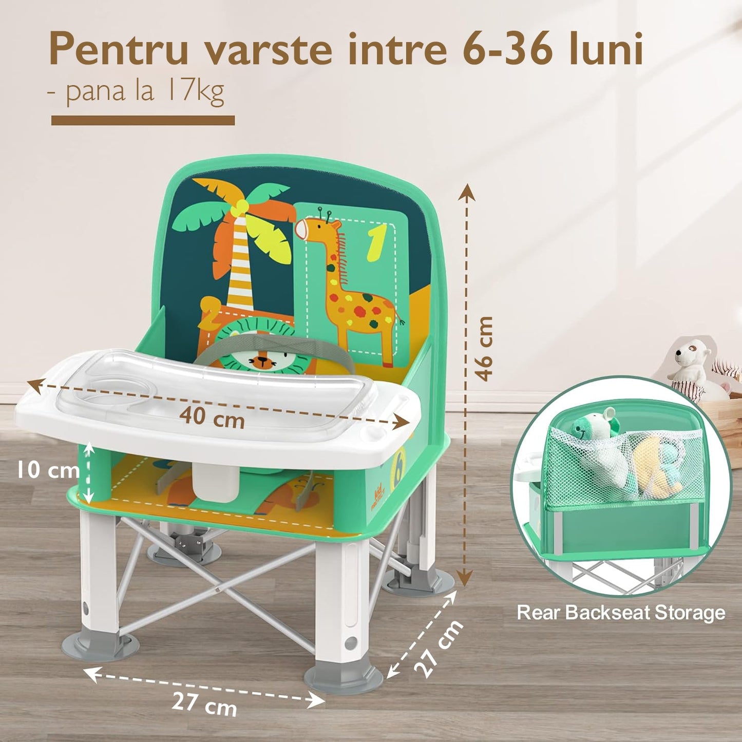 Scaun de Masa Portabil 2 in 1 Pentru Bebelusi si Copii, KidProtect® Easy Mom