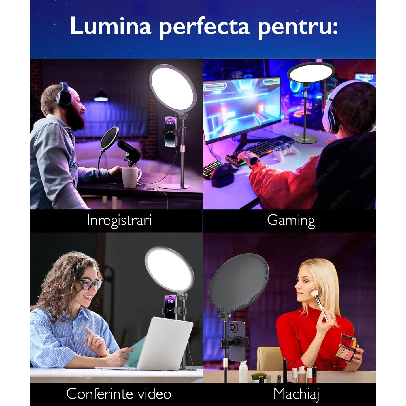 Lampa Circulara Ring Light Profesionala Techone® Live Pro