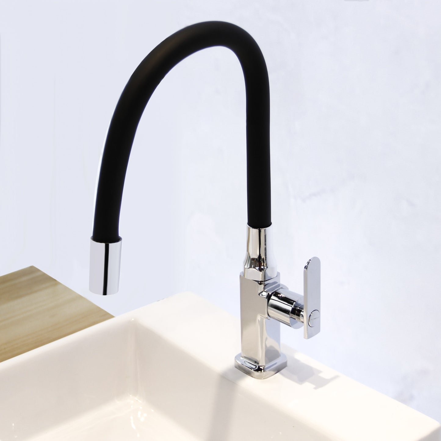 Baterie Chiuveta Bucatarie Apa Rece sau Calda Topaqua® Solo Fex, Negru