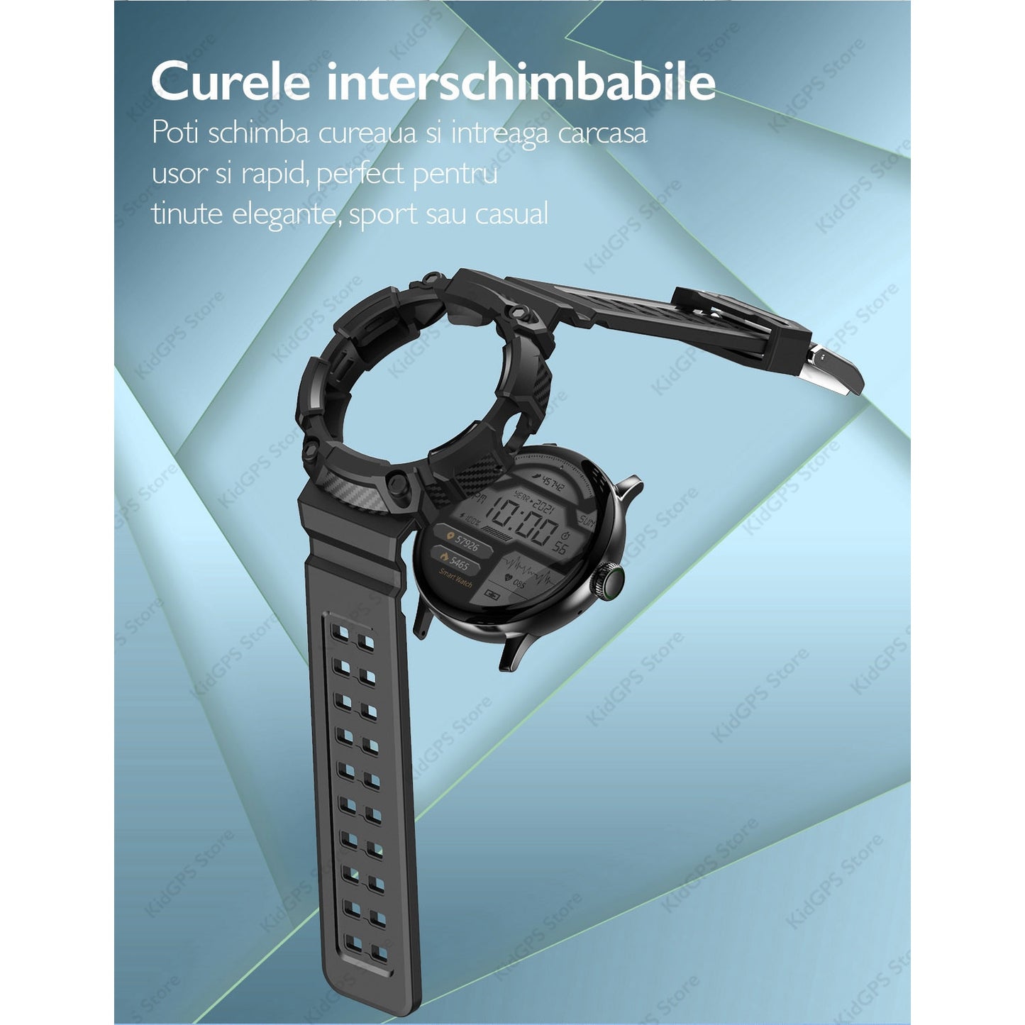Ceas smartwatch femei TechONE™ DT2, Negru