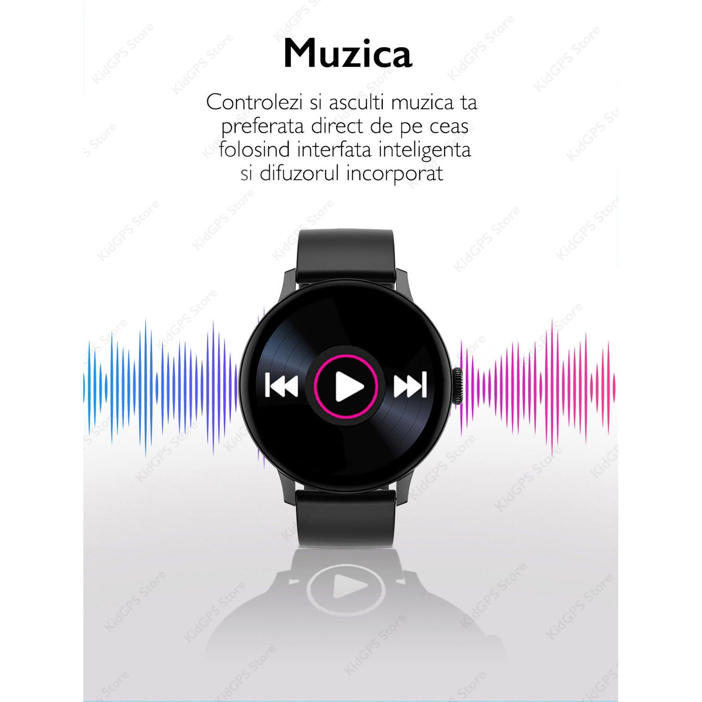 Ceas smartwatch femei TechONE™ DT2, Negru