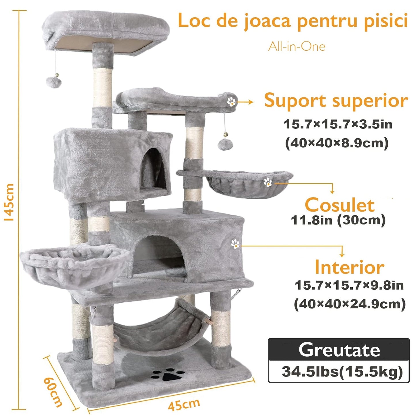 Loc de Joaca Pentru Pisici KD Home® Happy Caty