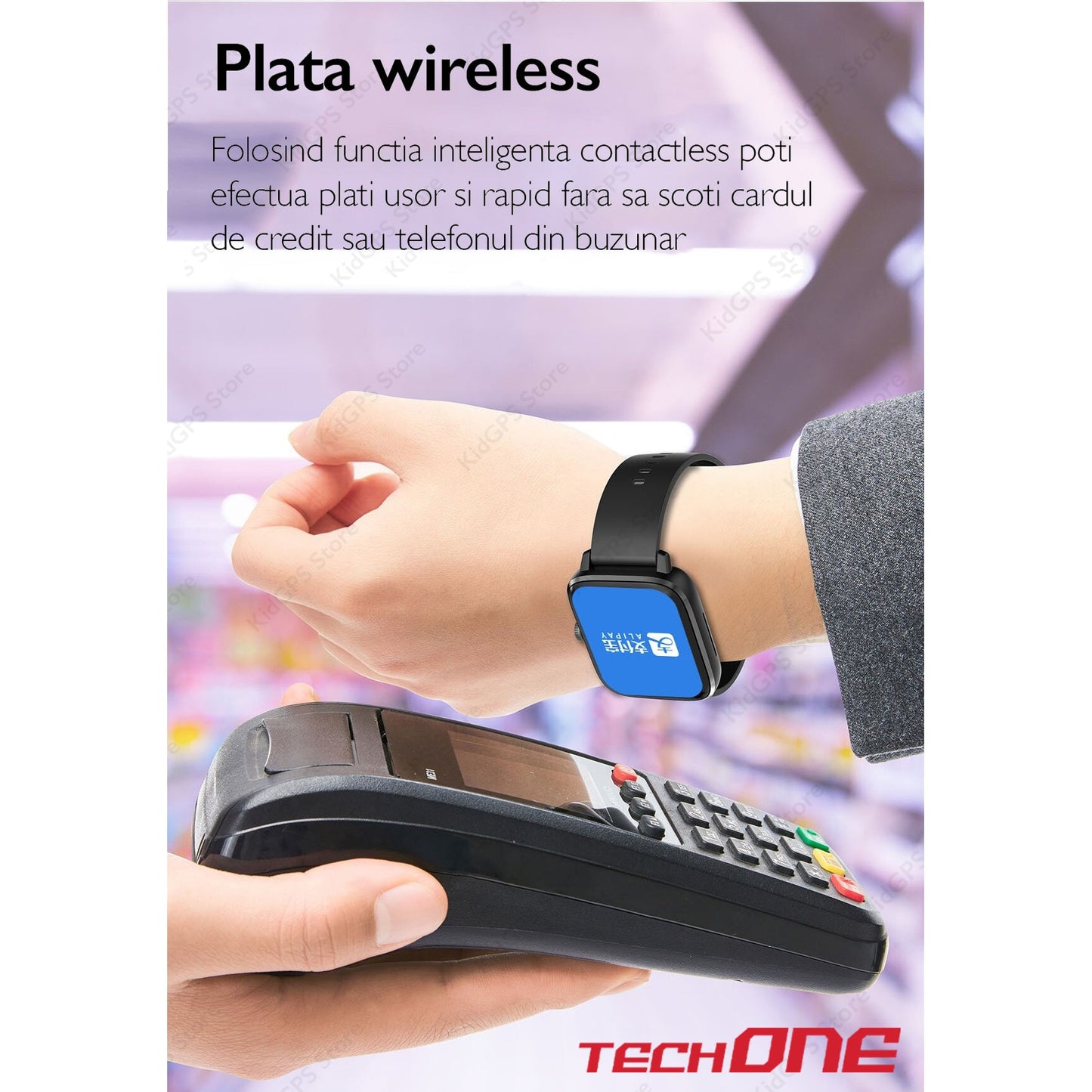 Ceas smartwatch femei TechONE® DT102, Gold