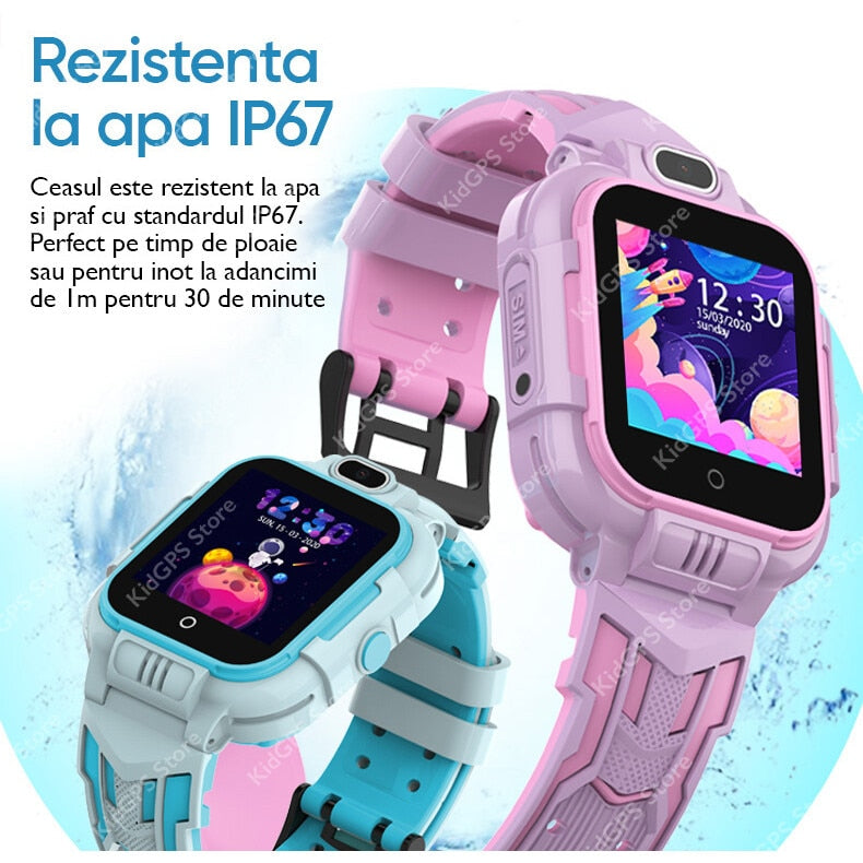 Ceas smartwatch GPS copii Techone™ KT16 4G, Albastru