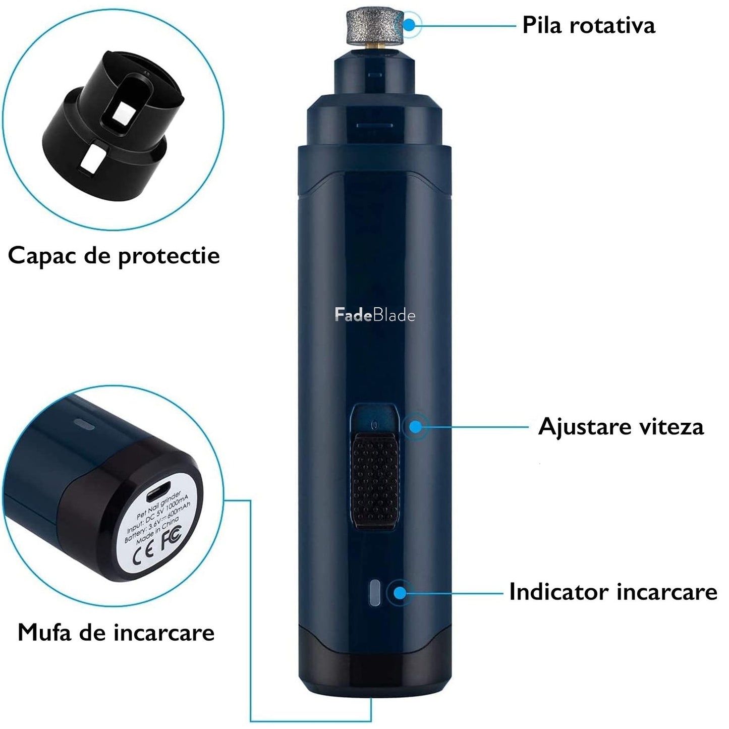 Pila Unghii Animale Electrica FadeBlade® Pet Pro