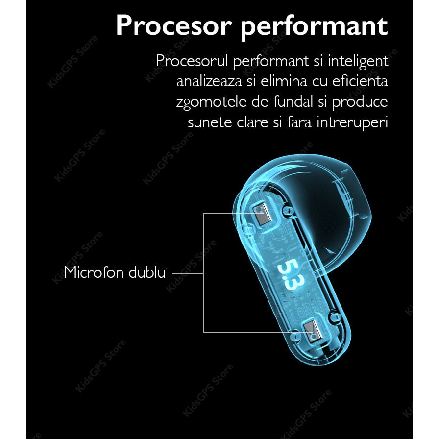 Casti wireless audio profesionale Runmus® H11, Alb