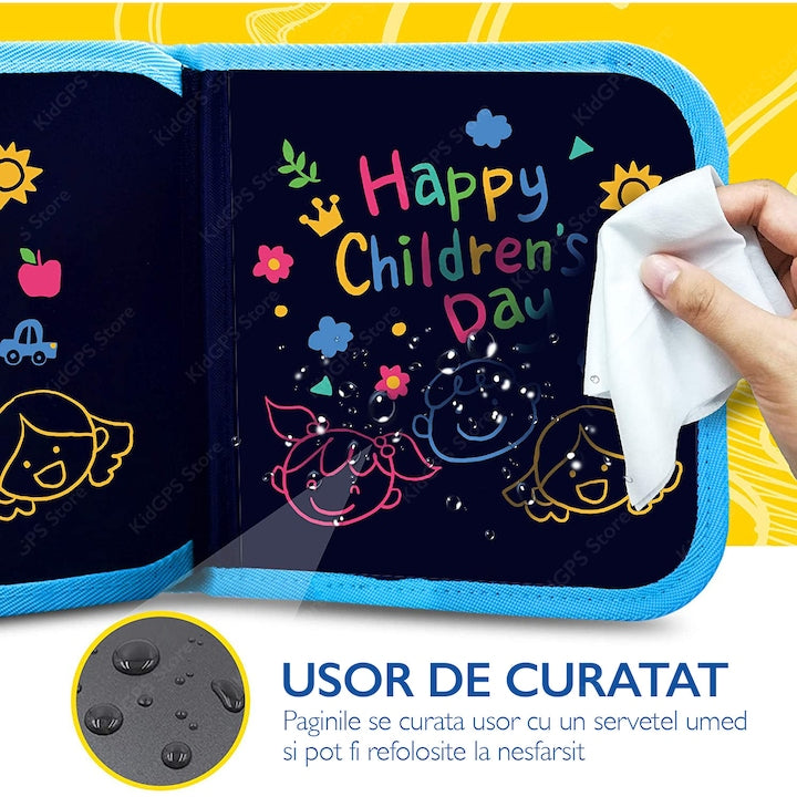 Caiet cu pagini negre table negre pentru desenat KidProtect