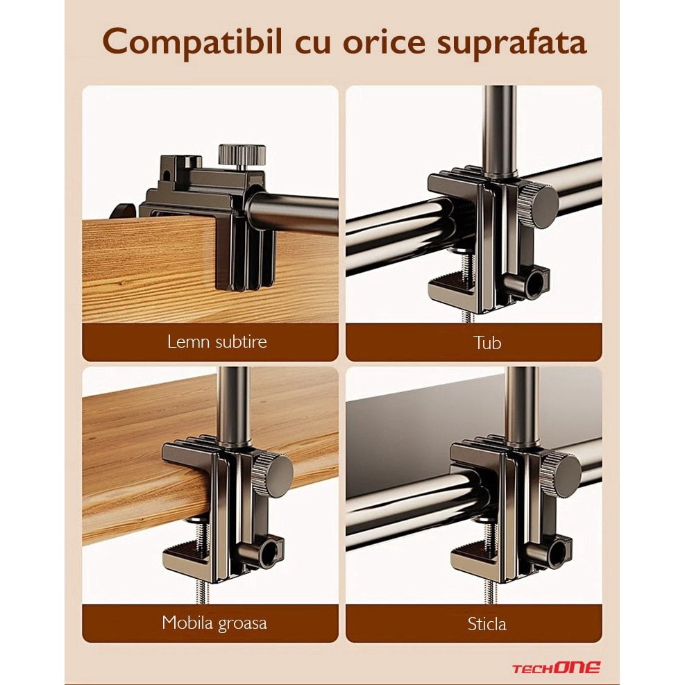 Suport Telefon Pentru Birou Techone® FlexDesk, Negru