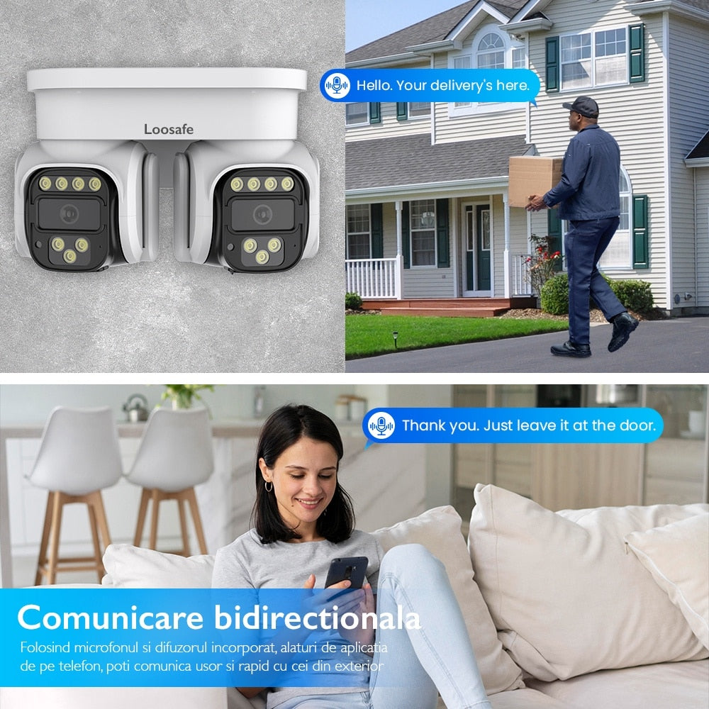 Camera De Supraveghere Video CCTV Dubla Motorizata WIFI Loosafe® DualVision Pro