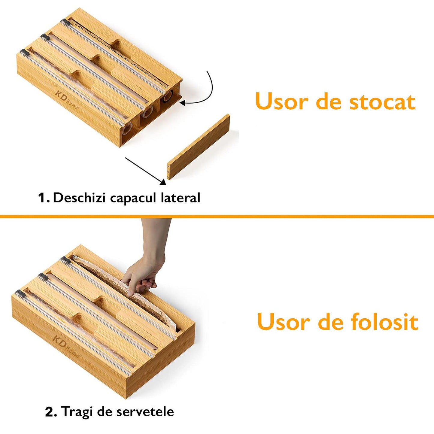 Suport Rola Hartie de Bucatarie Si Raft KD Home® TidyRoll Pro, Negru