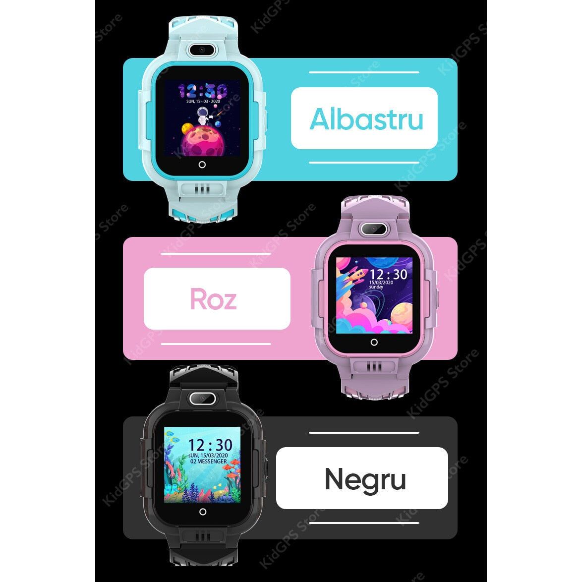 Ceas smartwatch GPS copii Techone™ KT16 4G, Albastru