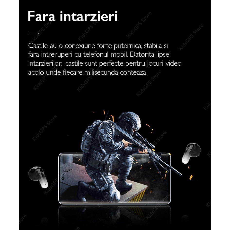 Casti wireless audio profesionale Runmus® H11, Alb