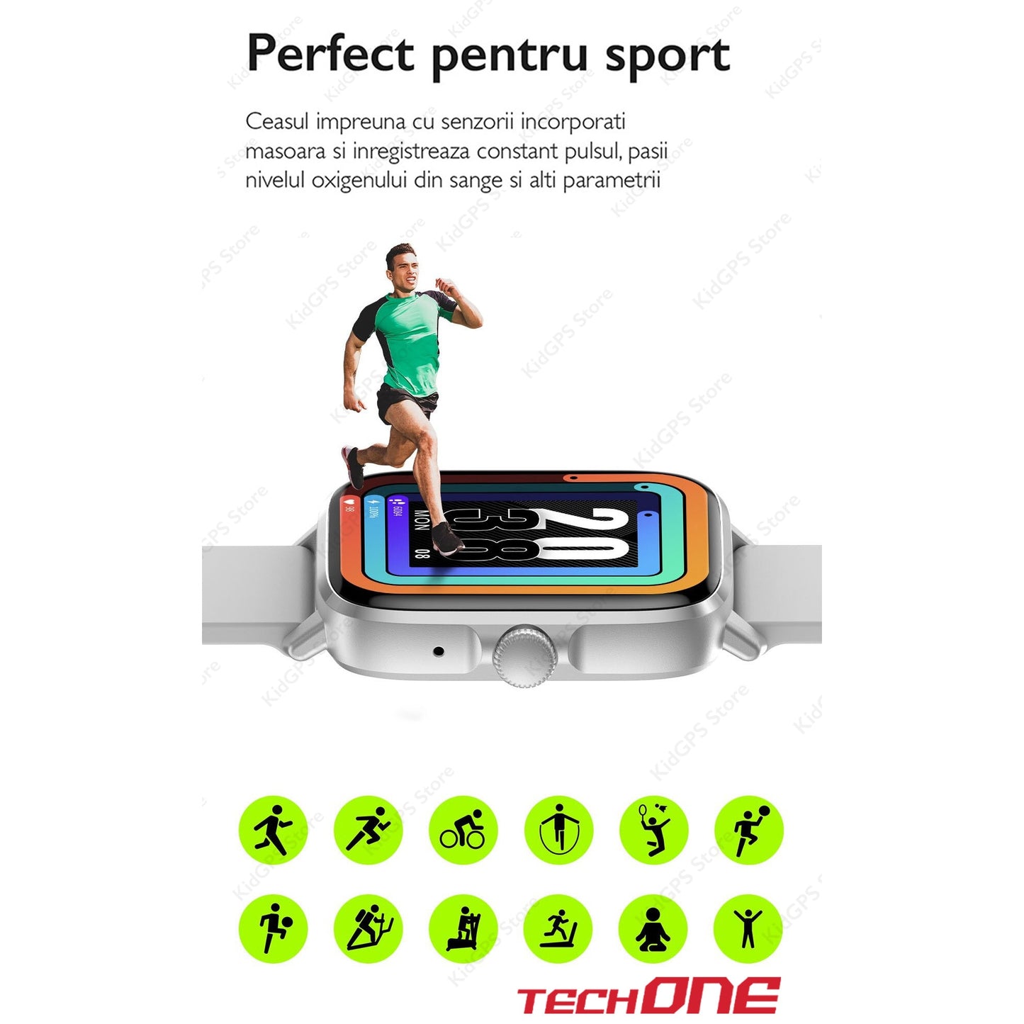 Ceas smartwatch femei TechONE® DT102, Gold