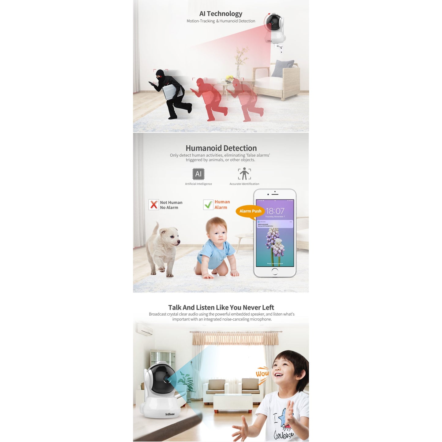 Camera de supraveghere WIFI Sricam™ SH020 Smart