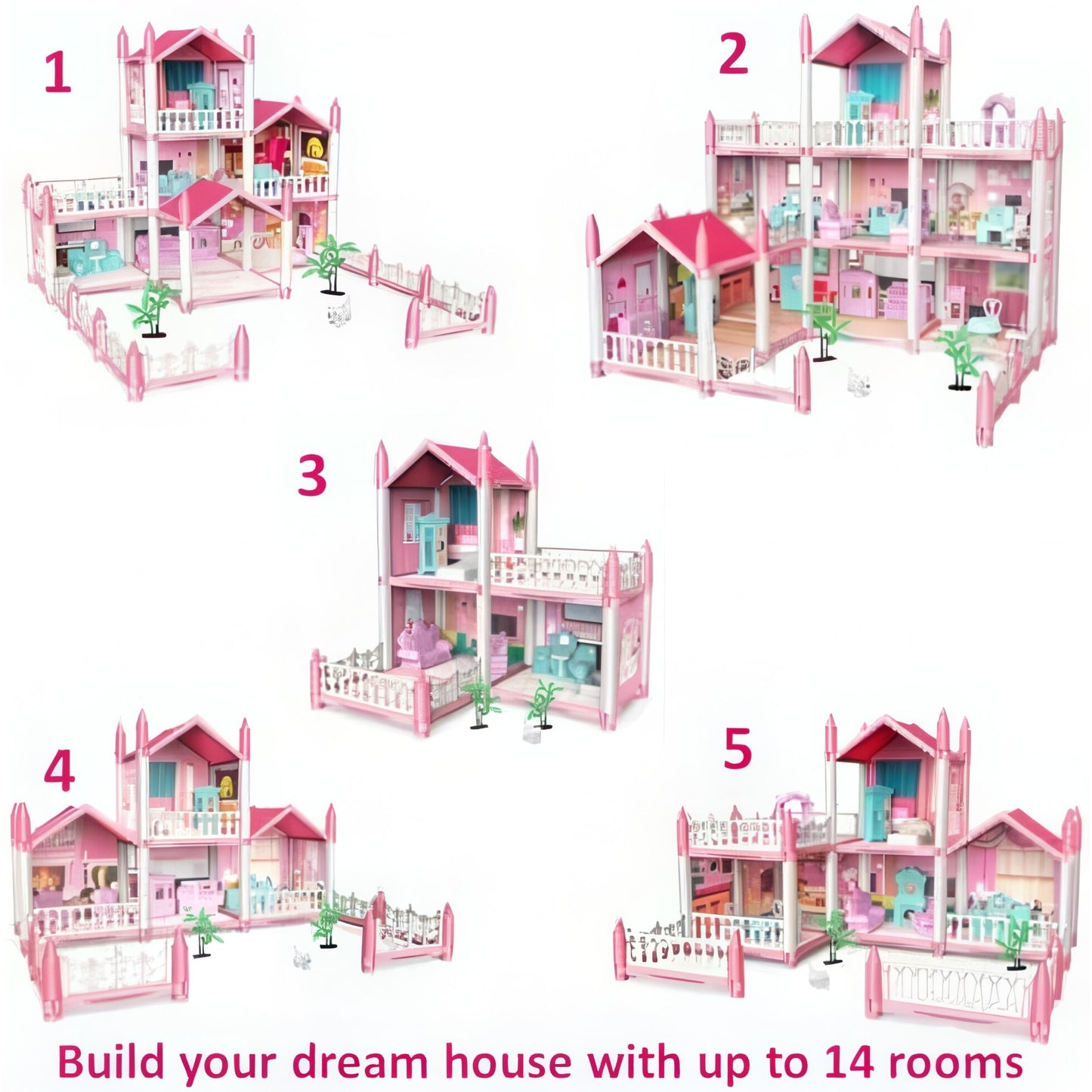Casuta Papusi Copii Fetite Kidprotect® Tiny Doll Retreat, Roz