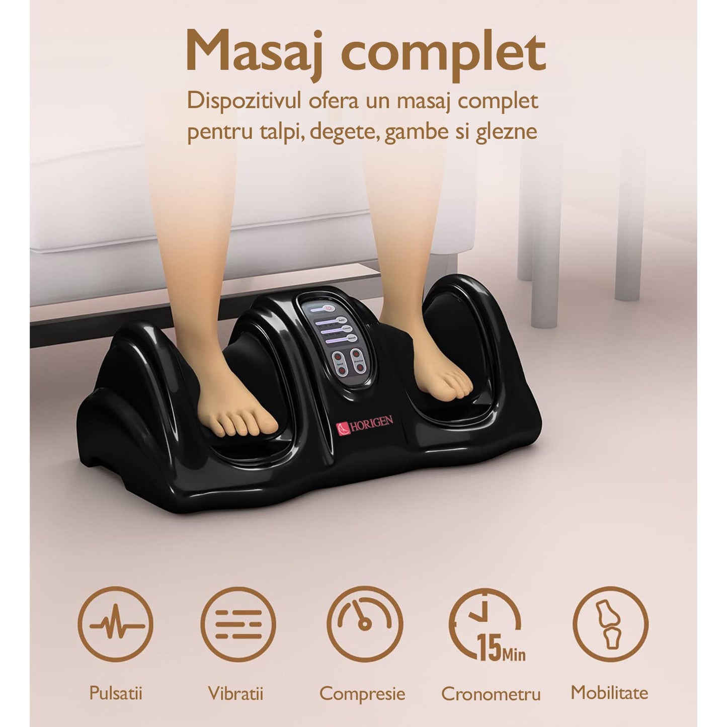 Aparat de masaj picioare Horigen® Feet King, Negru