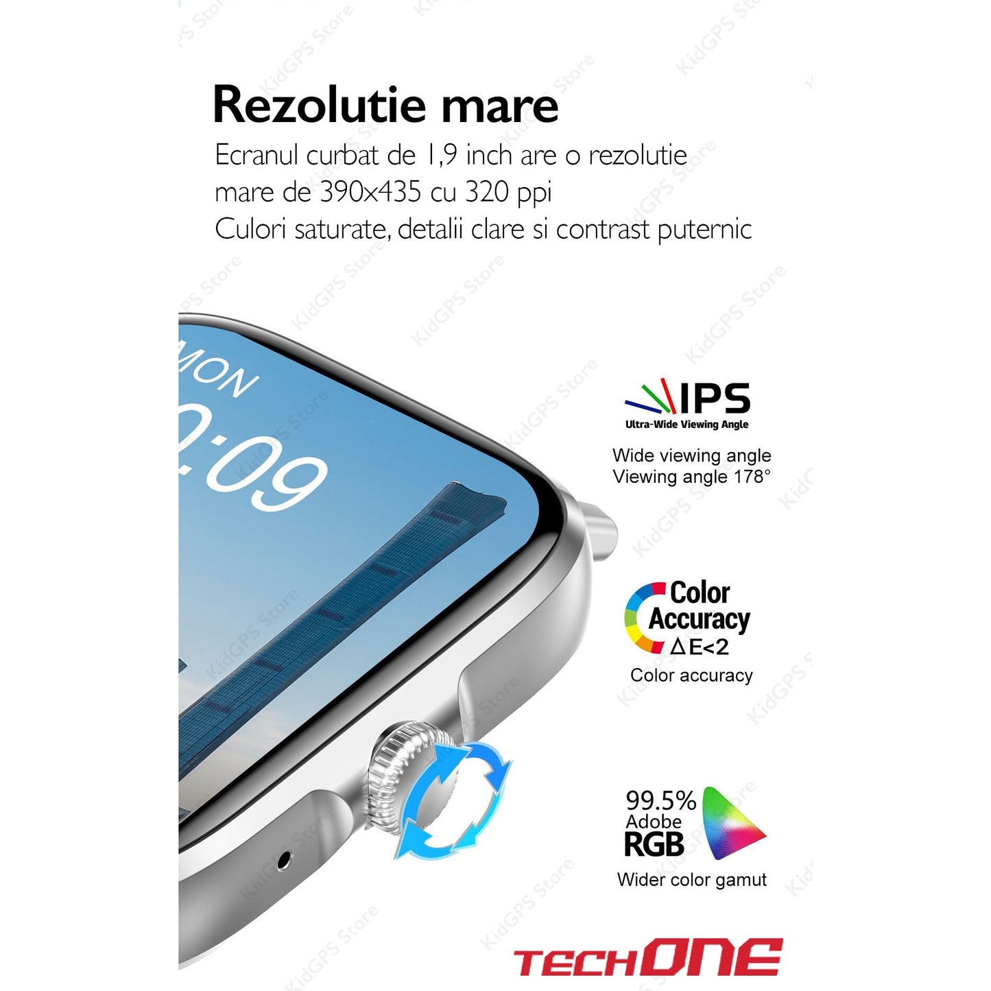 Ceas smartwatch femei TechONE® DT102, Gold