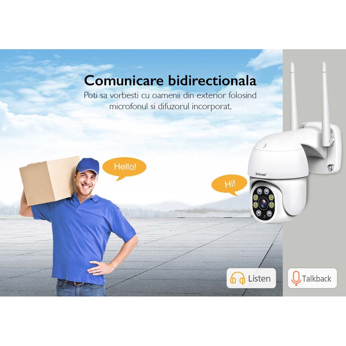Camera De Supraveghere Video WIFI CCTV Sricam™ SP028 PRO