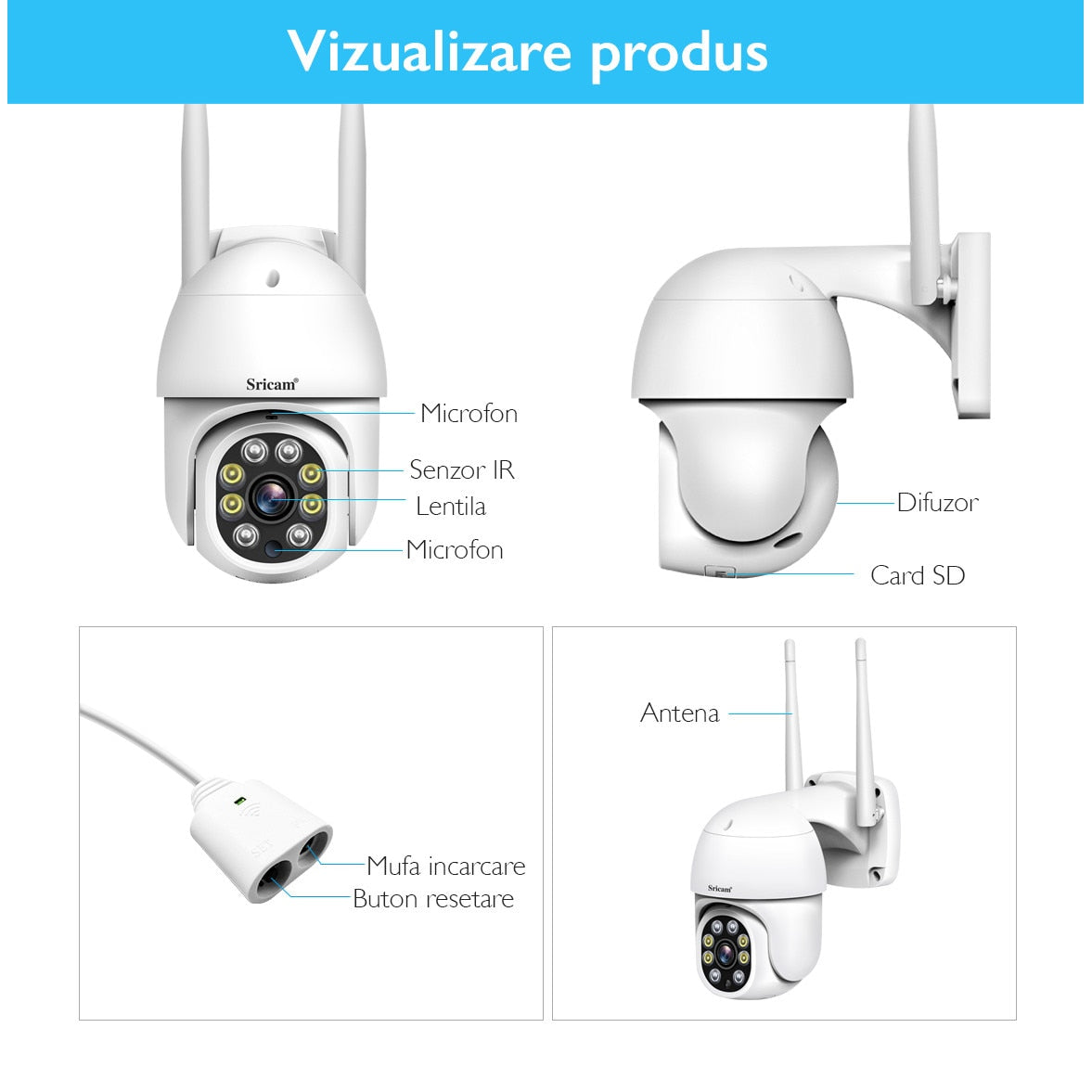 Camera De Supraveghere Video WIFI CCTV Sricam™ SP028 PRO