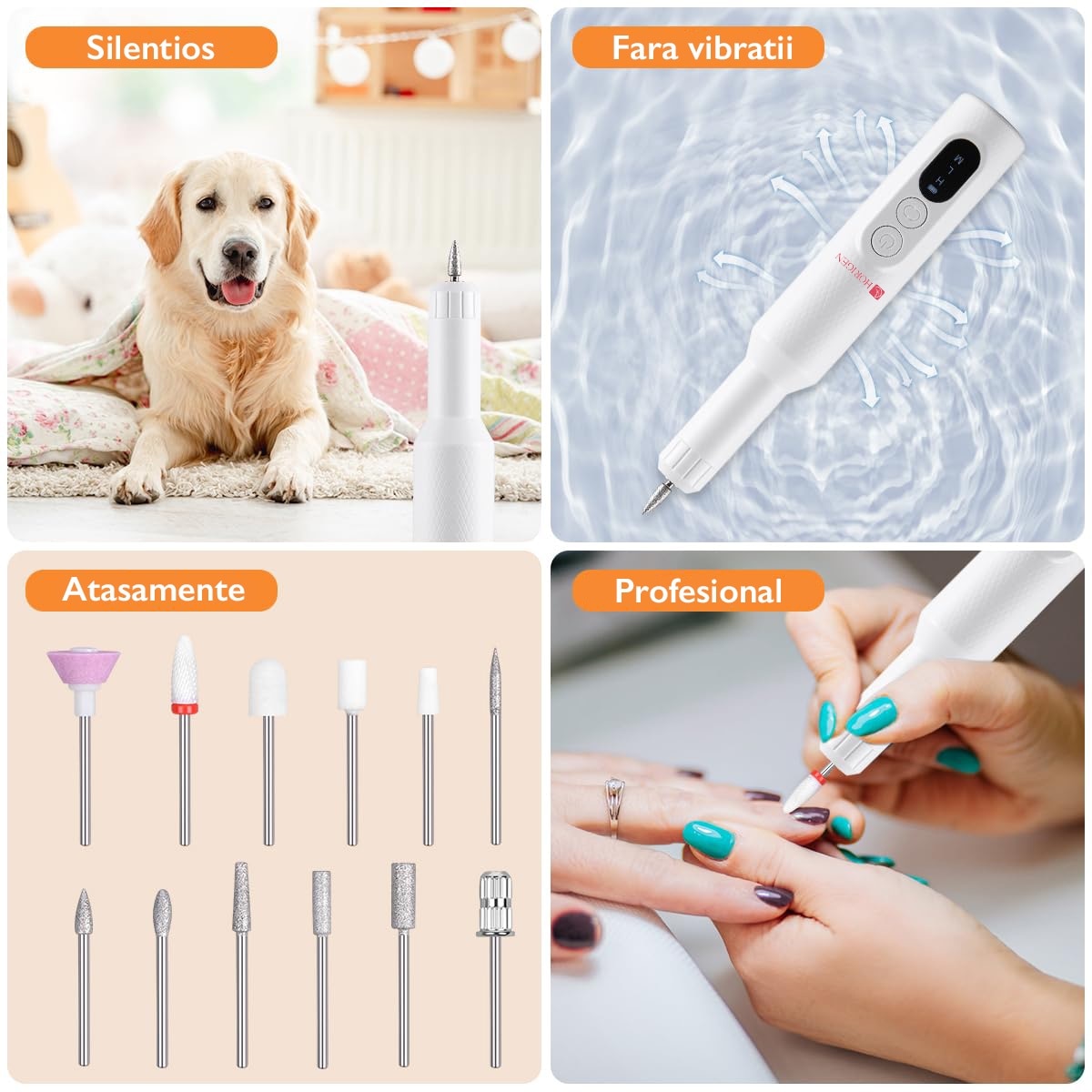 Freza De Unghii Portabila Manichiura - Pedichiura, Horigen® NailCraft Pro