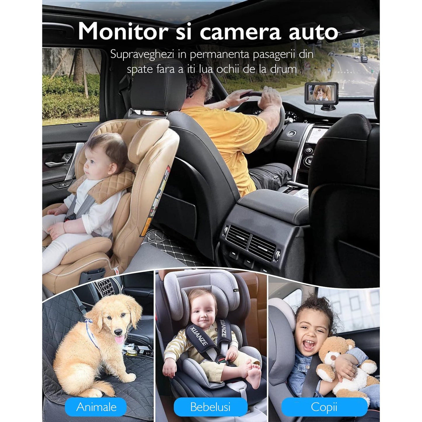 Monitor Video Auto Bebelusi si Copii Loosafe® Baby Guard