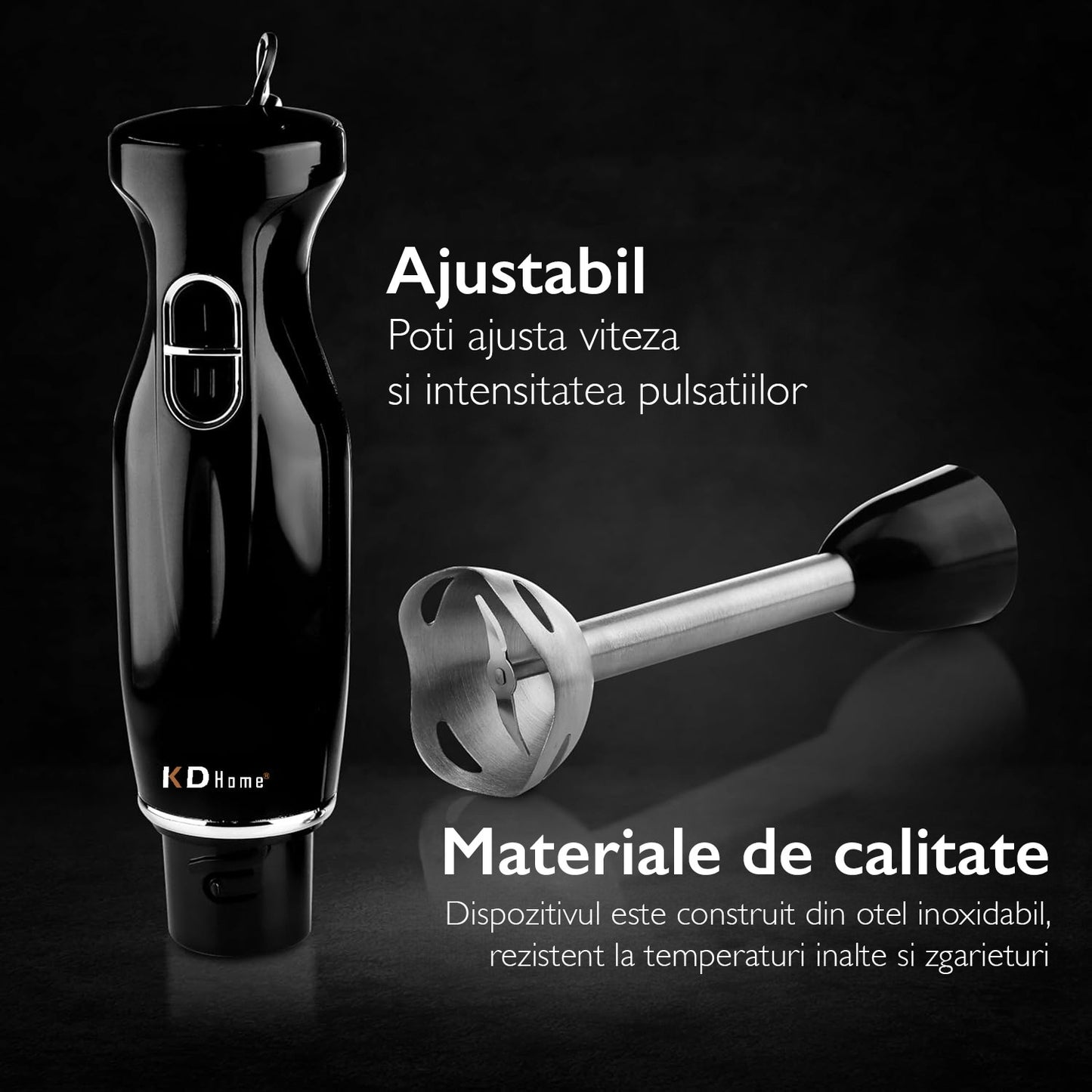 Mixer Vertical tip Blender KD Home® VertiBlend, Negru