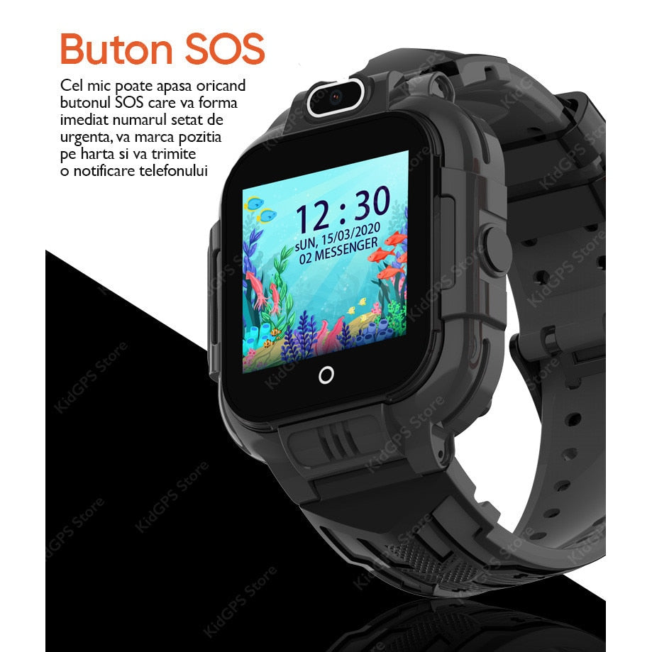 Ceas smartwatch GPS copii Techone™ KT16 4G, Albastru