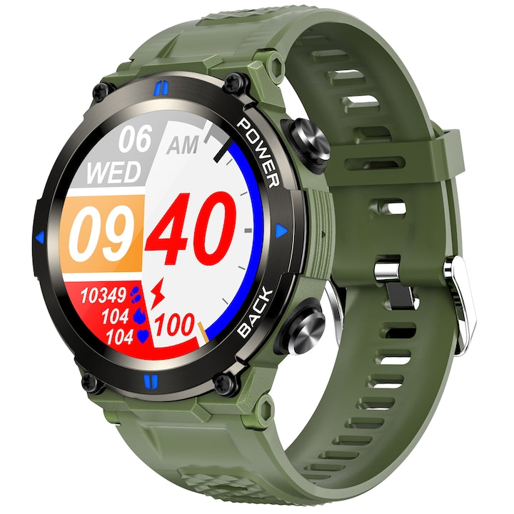 Ceas smartwatch barbati TechONE® A80 Ghost, Verde