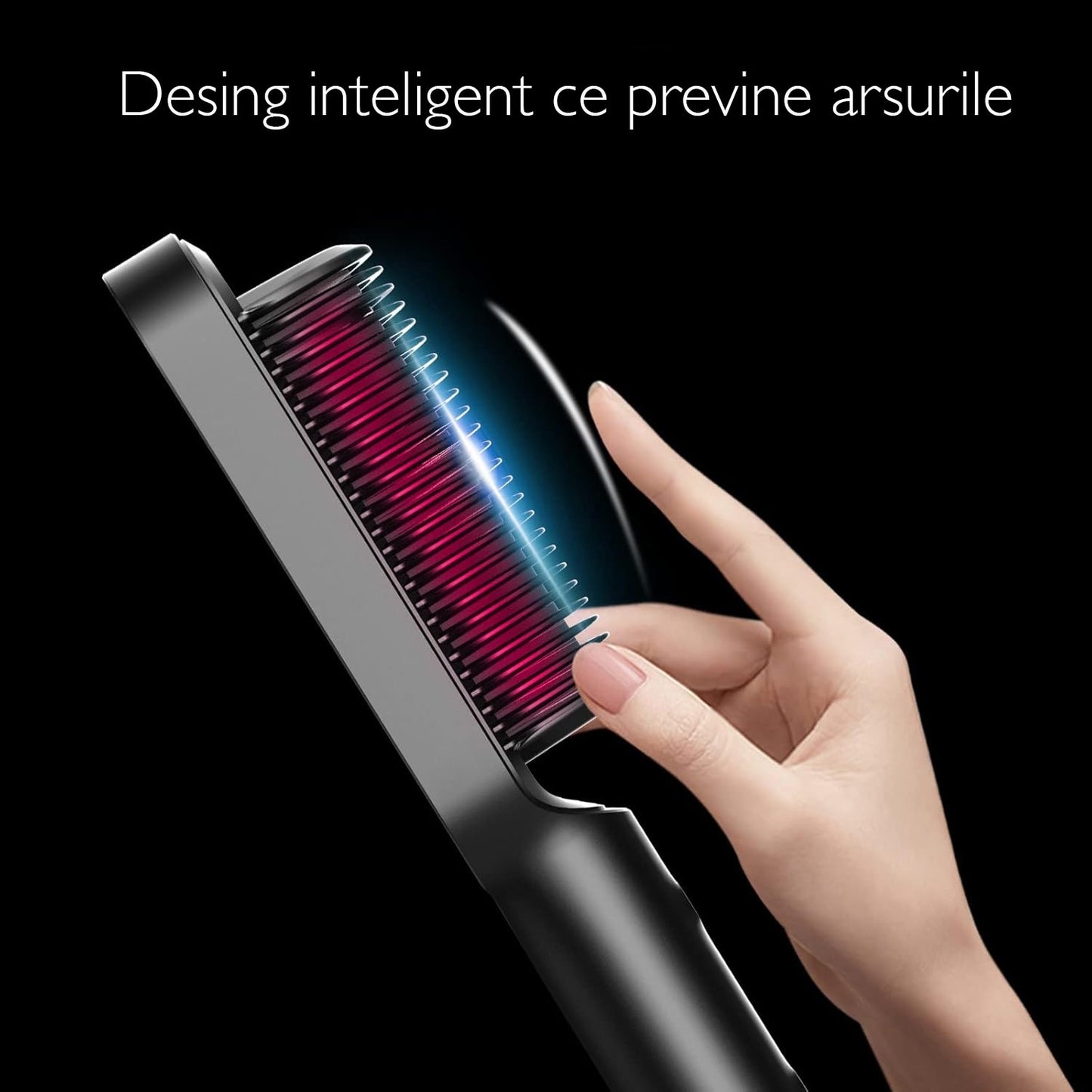 Perie Pentru Indreptat Parul 2 in 1 FadeBlade® Glide & Glow, Negru