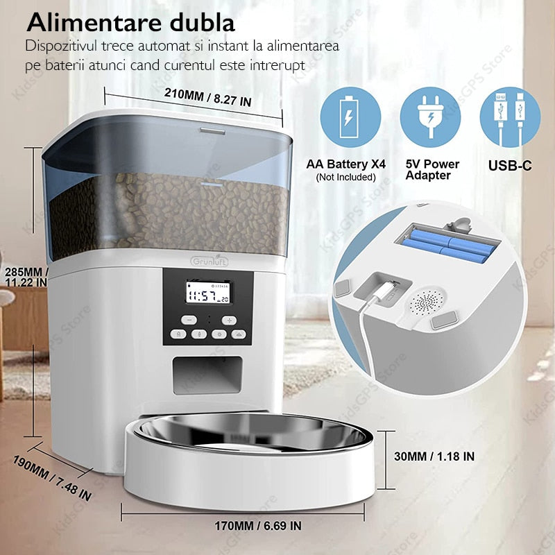 Hranitor automat Grunluft® QQ002, Alb