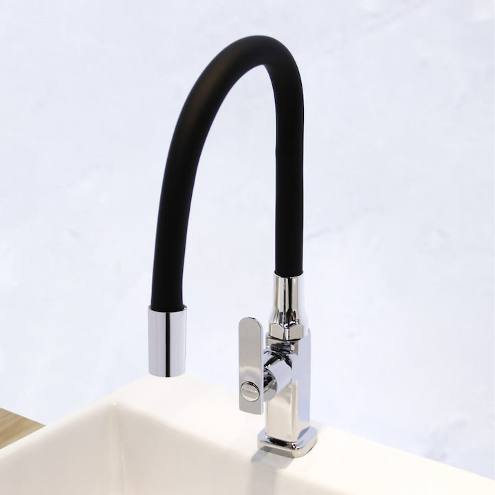 Baterie Chiuveta Bucatarie Apa Rece sau Calda Topaqua® Solo Fex, Negru