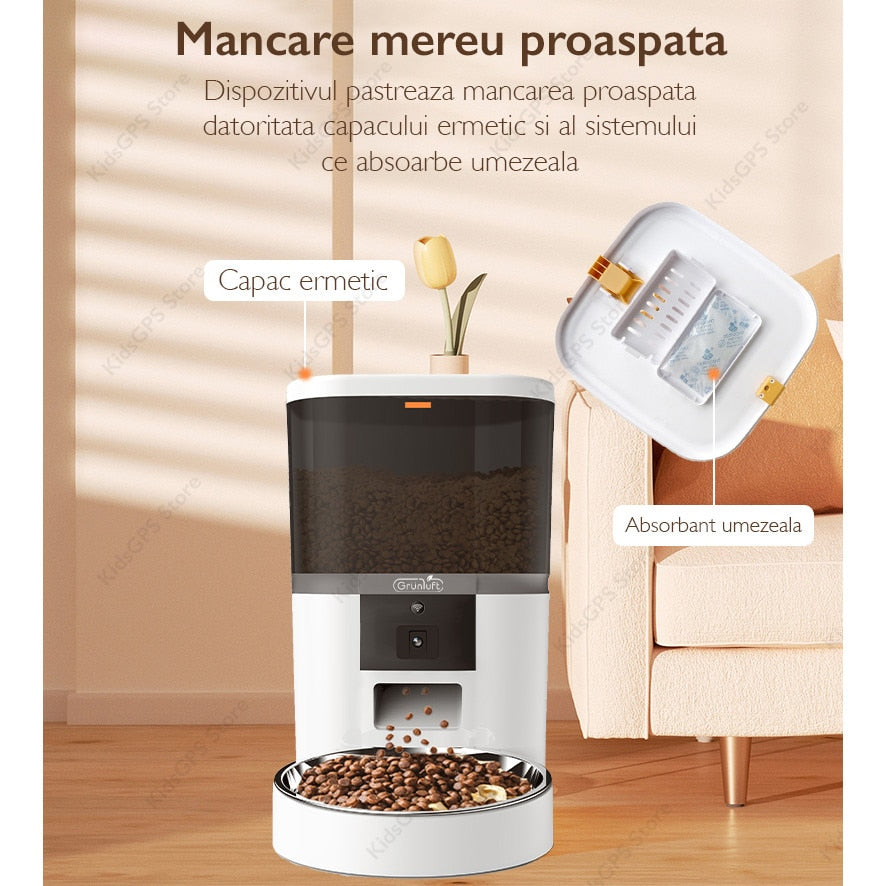 Hranitor automat Grunluft® QQ005 WiFi, Alb