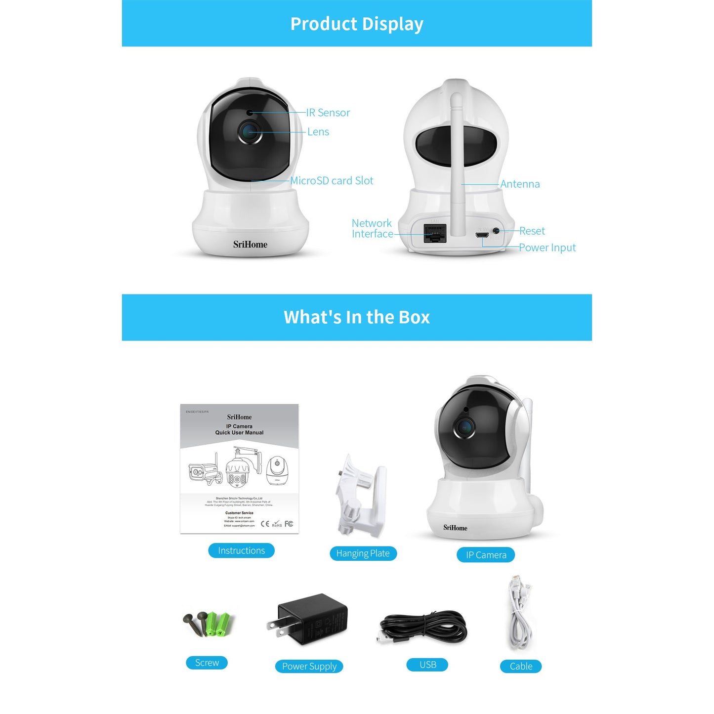 Camera de supraveghere WIFI Sricam™ SH020 Smart