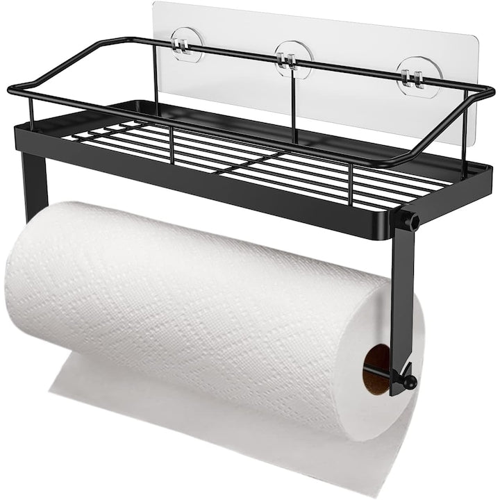Suport Rola Hartie de Bucatarie Si Raft KD Home® TidyRoll Pro, Negru