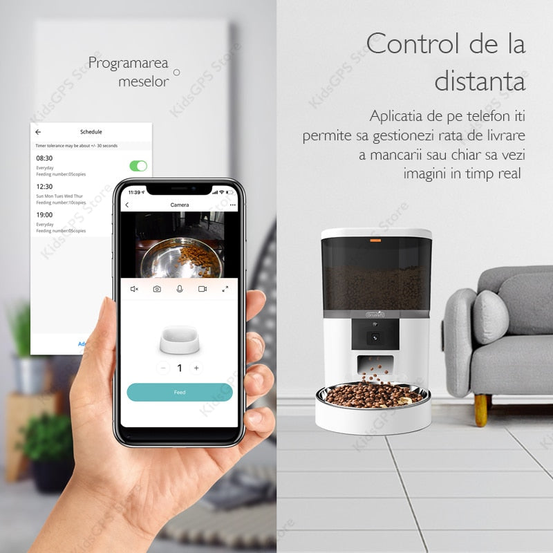 Hranitor automat Grunluft® QQ005 WiFi, Alb