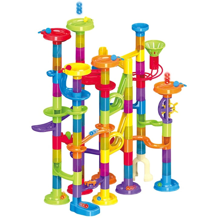 Set de Constructie cu Bile de Sticla Kidprotect® Marble SphereStack, 123 de Piese