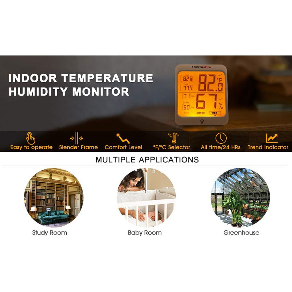Termometru si higrometru de camera ThermoPro TP-53 Pro