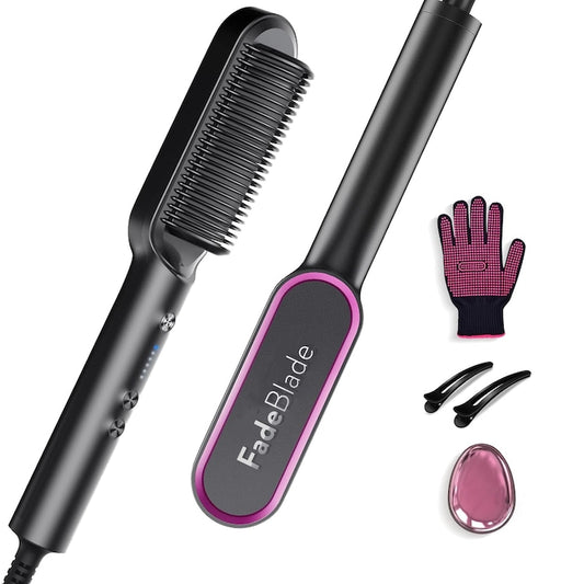 Perie Pentru Indreptat Parul 2 in 1 FadeBlade® Glide & Glow, Negru