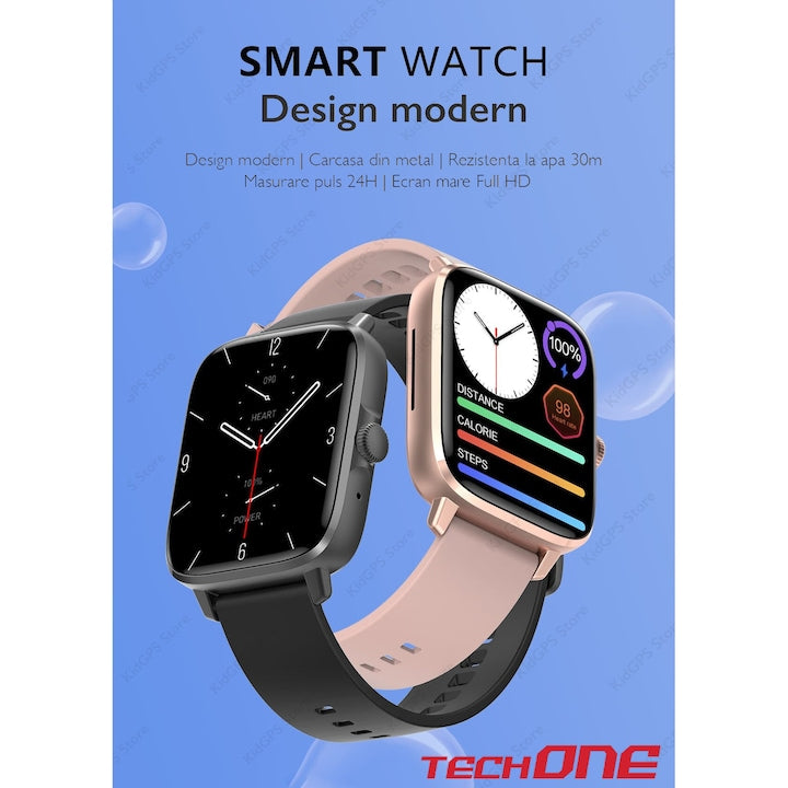 Ceas smartwatch femei TechONE® DT102, Gold