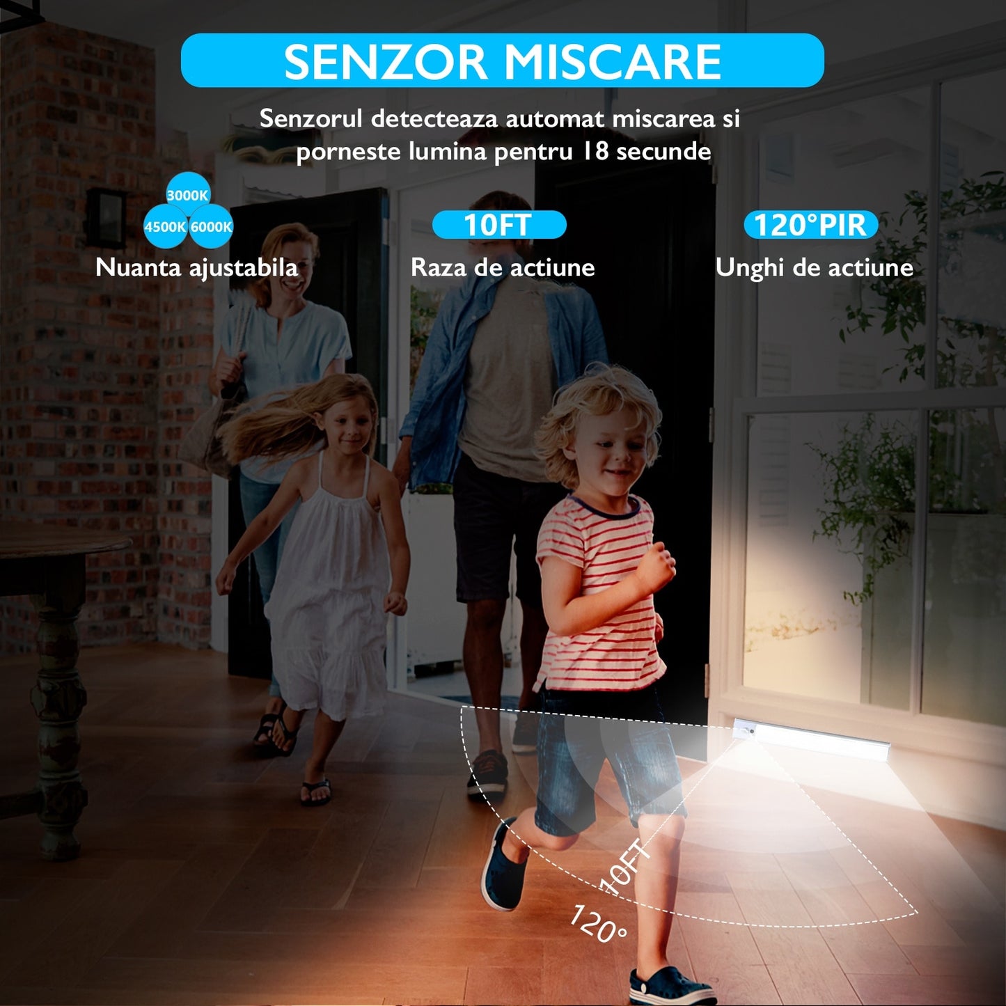 Lampa LED inteligenta cu senzor Huerler® Night Buddy