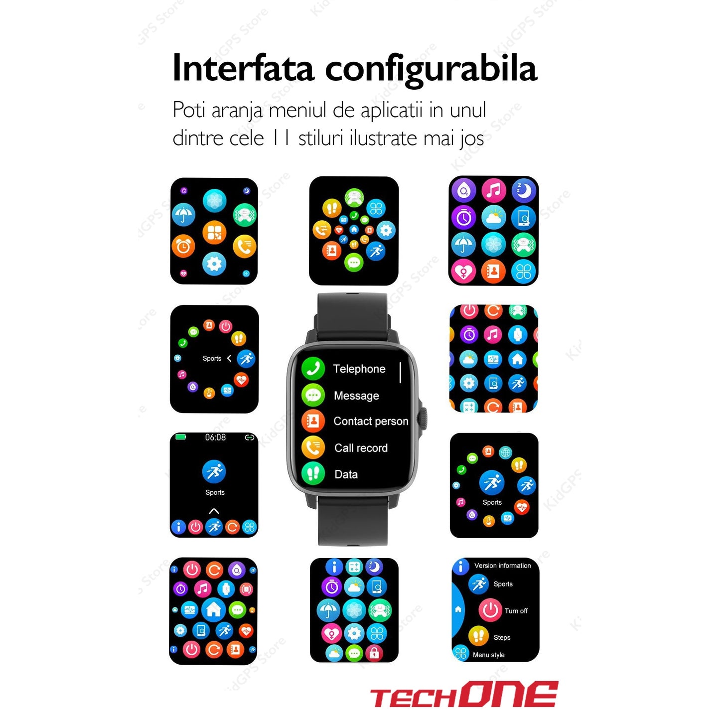 Ceas smartwatch femei TechONE® DT102, Gold