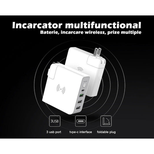 Baterie externa multifunctionala, incarcator USB Loowoko™ LWC-WP6