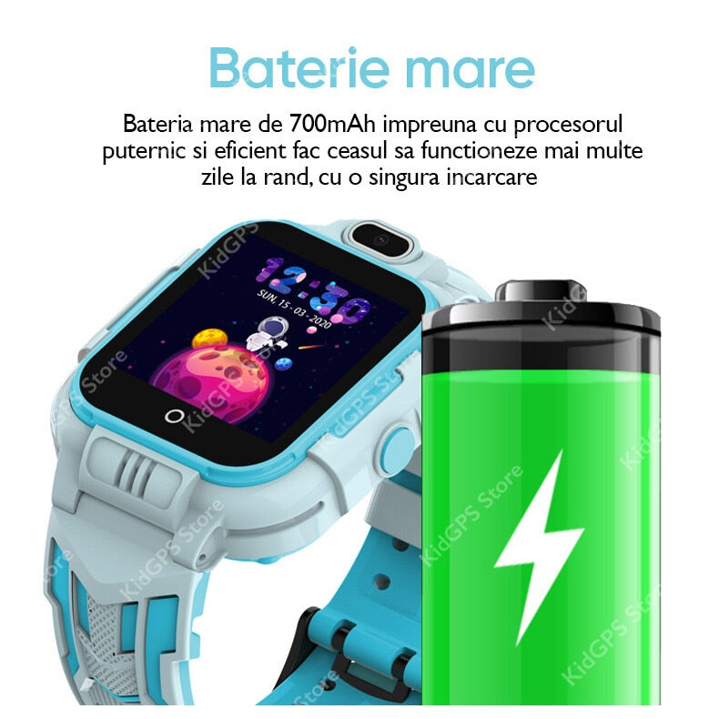 Ceas smartwatch GPS copii Techone™ KT16 4G, Albastru
