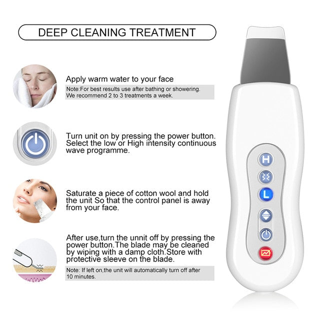Aparat de curatare faciala cu ultrasunete, Horigen™ Scrubber Pro