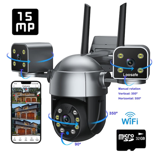 Camera De Supraveghere Video CCTV Tripla WIFI Loosafe® TriShield Cam