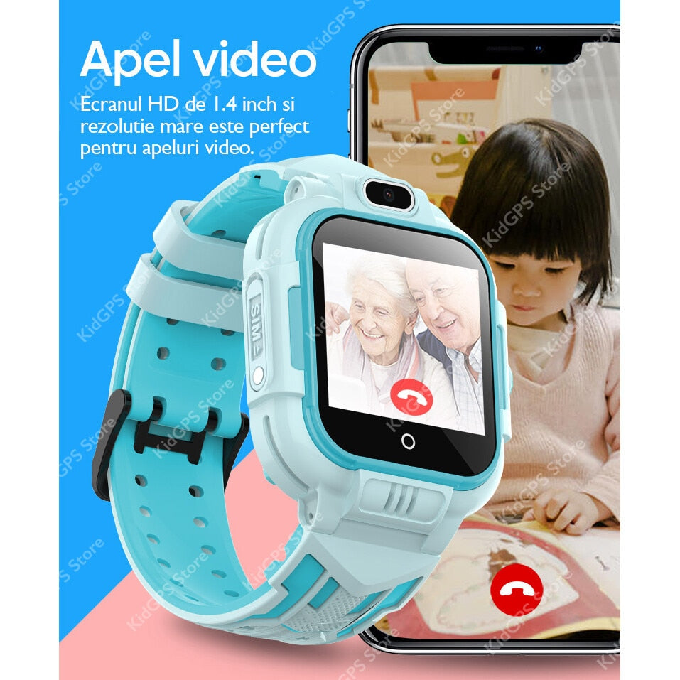 Ceas smartwatch GPS copii Techone™ KT16 4G, Albastru