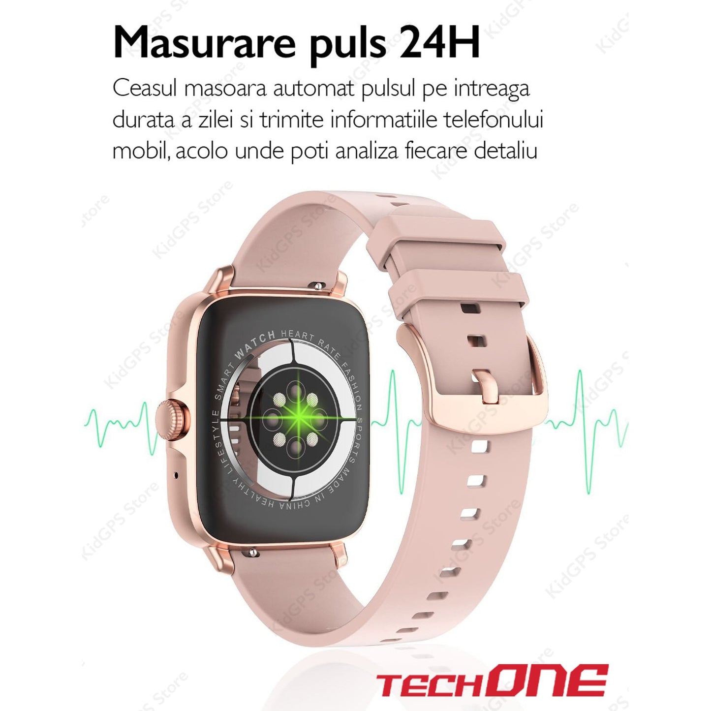 Ceas smartwatch femei TechONE® DT102, Gold
